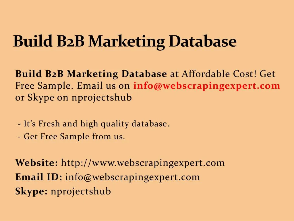 build b2b marketing database