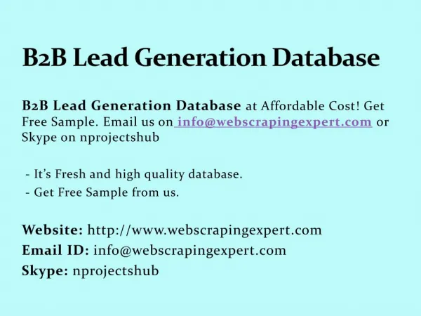 B2B Lead Generation Database