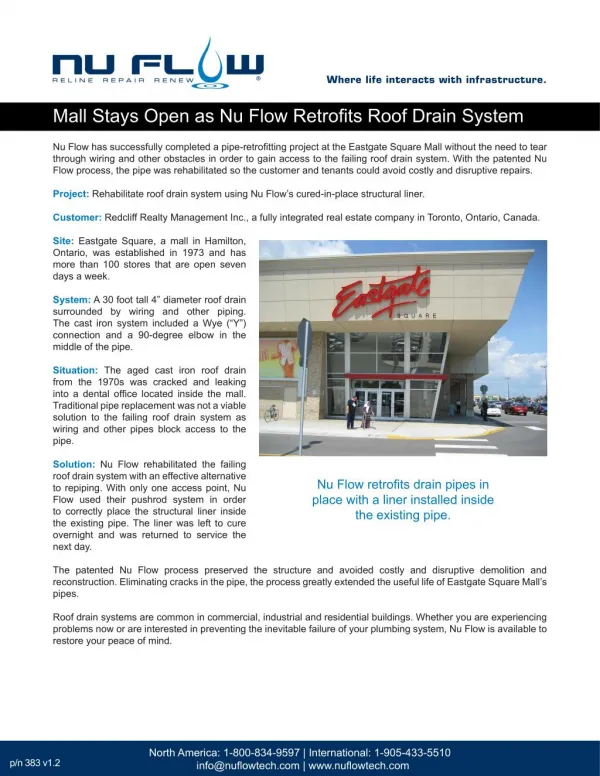 Mall Stays Open as Nu Flow Retrofits Roof Drain System