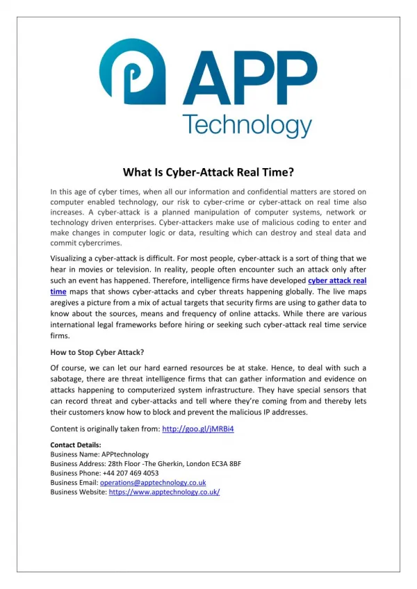 What Is Cyber-Attack Real Time?