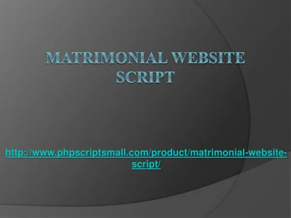 Matrimonial Website Script