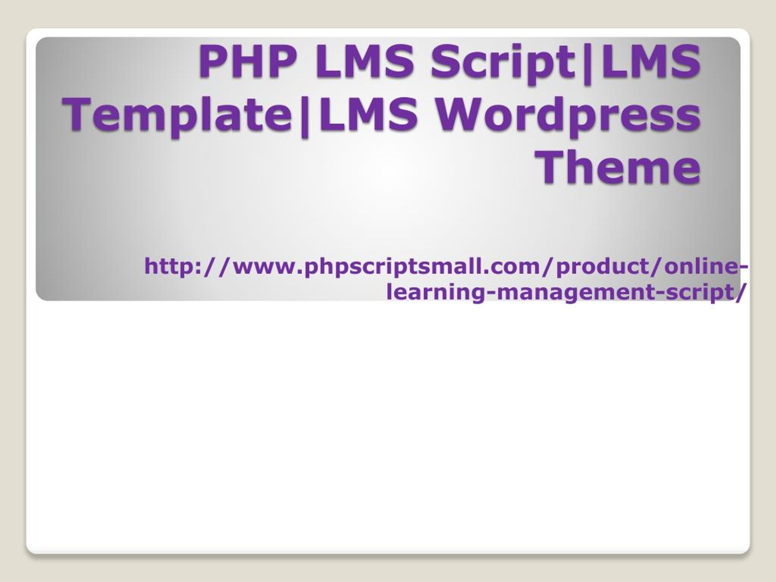 PPT PHP LMS ScriptLMS TemplateLMS Wordpress Theme PowerPoint