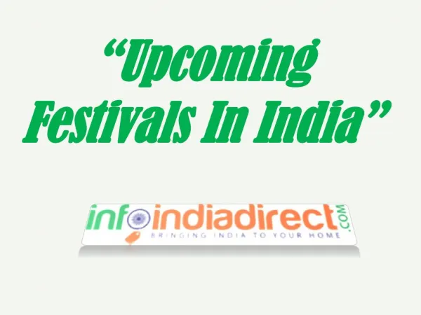 Upcoming Festivals in India- Infoindiadirect