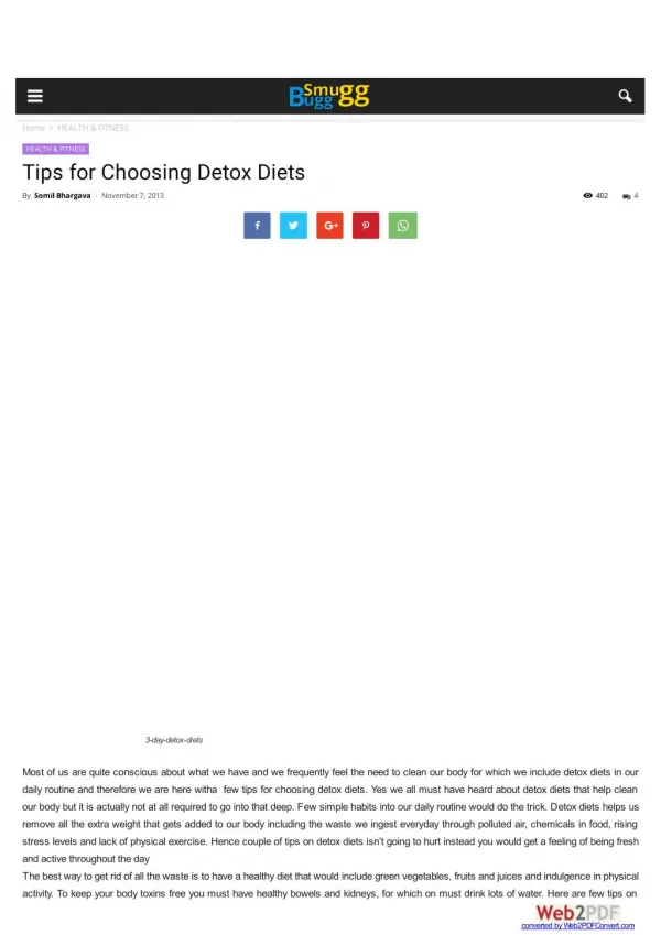 Tips for Choosing Detox Diets