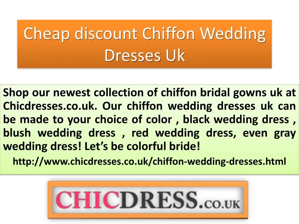 cheap discount chiffon wedding dresses uk