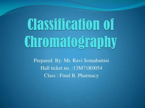 classification of chromatography