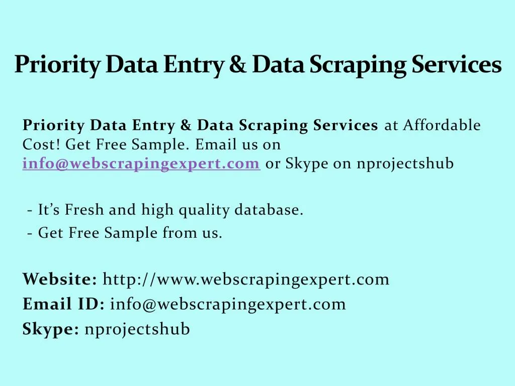 priority data entry data scraping services