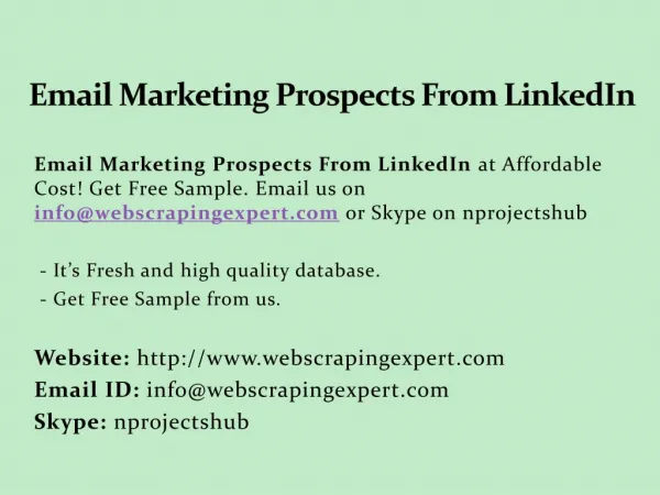 Email Marketing Prospects From LinkedIn