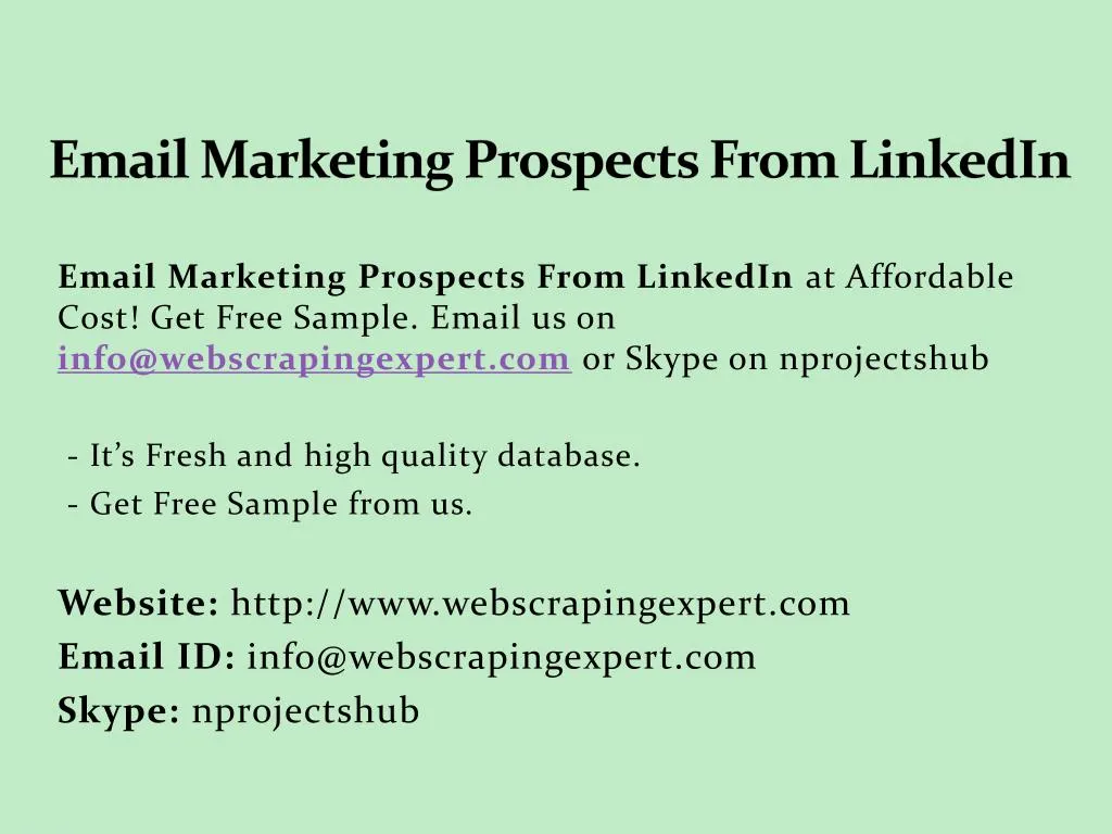 email marketing prospects from linkedin