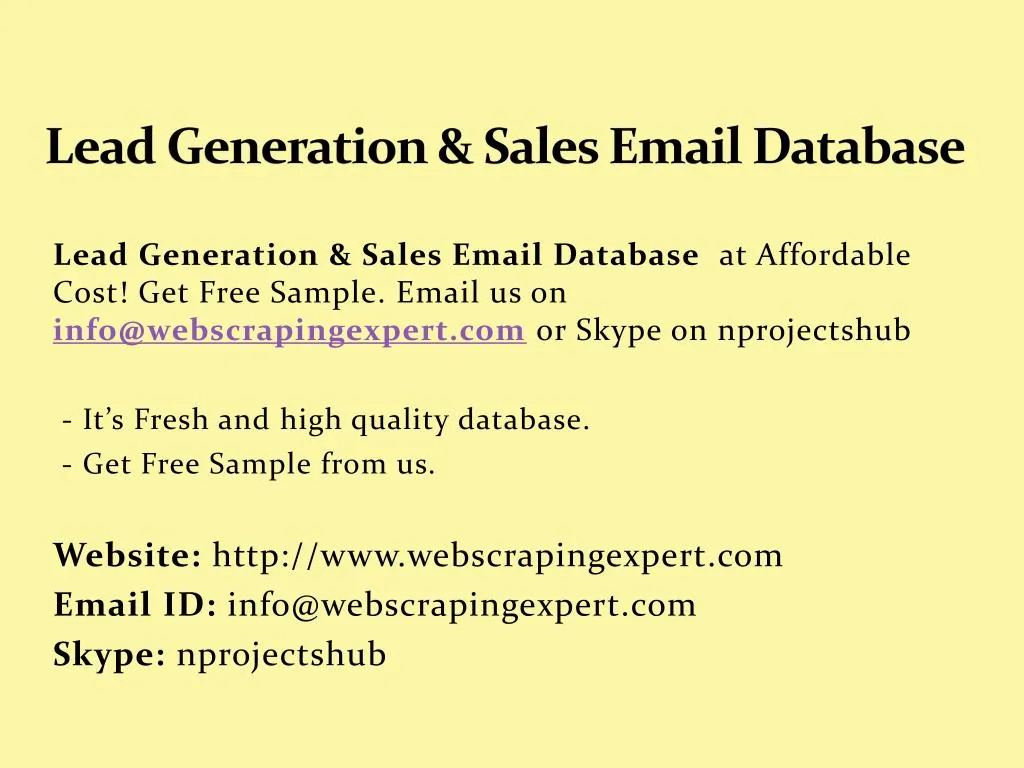 lead generation sales email database