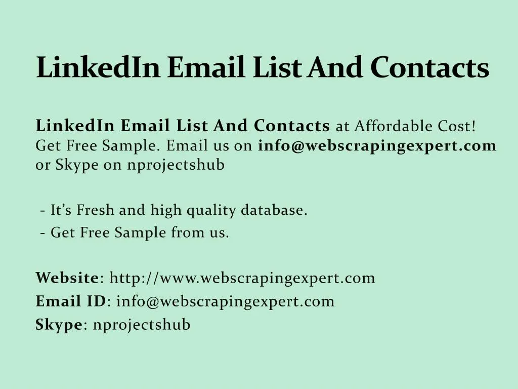linkedin email list and contacts