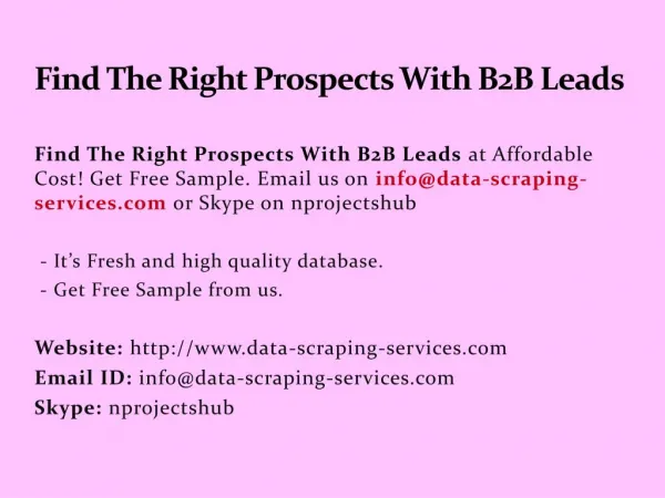 Find The Right Prospects With B2B Leads