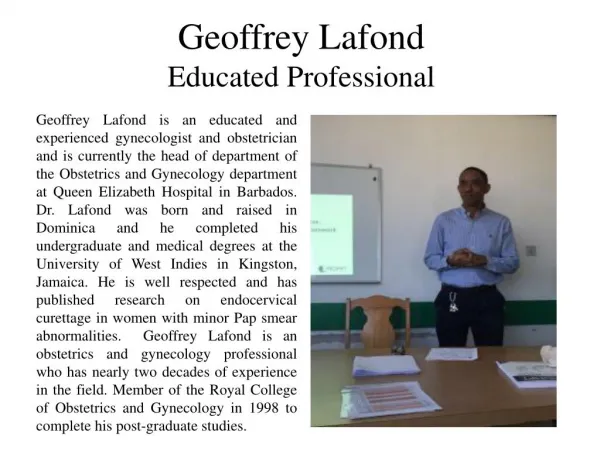Geoffrey Lafond - Educated Professional