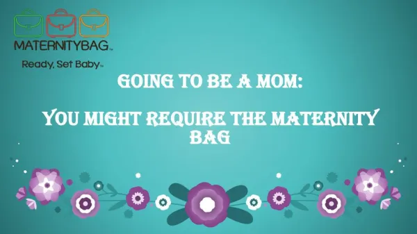 Going To Be A Mom: You Might Require The Maternity Bag