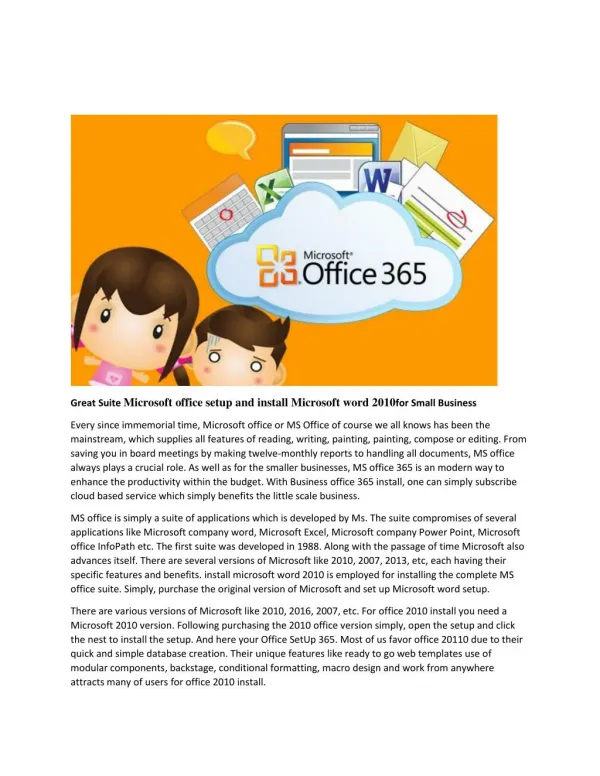 Complete help for install Microsoft office 2013,Office SetUp 365