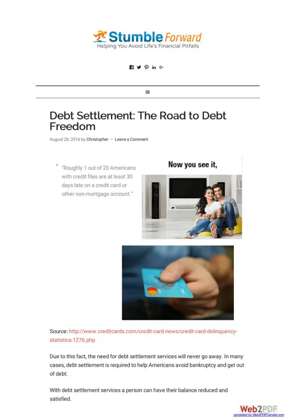 Debt Settlement: The Road to Debt Freedom