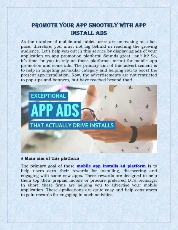 Promote Your App Smoothly with App Install Ads