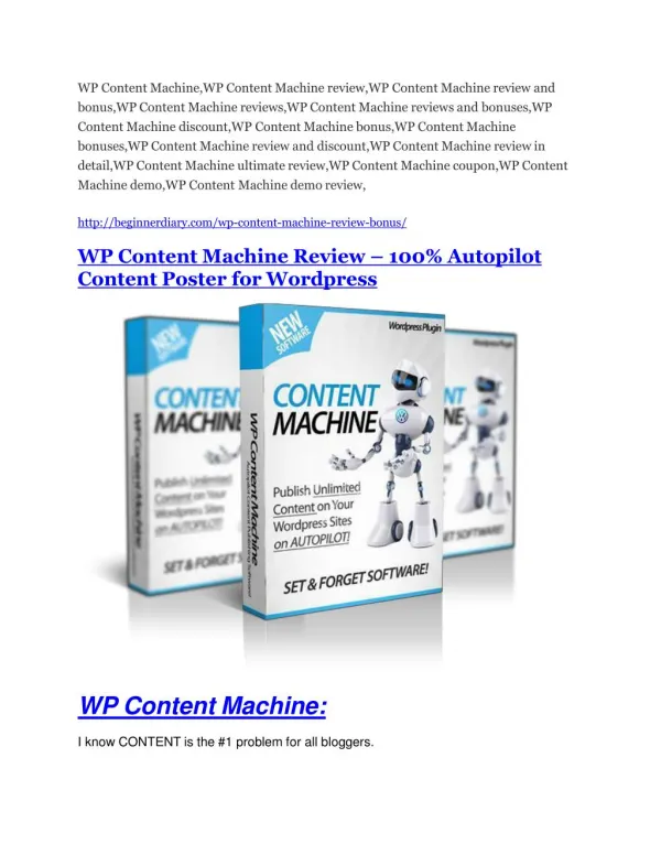 WP Content Machine review and MEGA $38,000 Bonus - 80% Discount