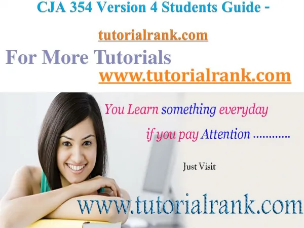 CJA 354 V 4 Course Success Begins/tutorialrank.com