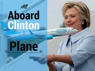 All aboard Clinton plane