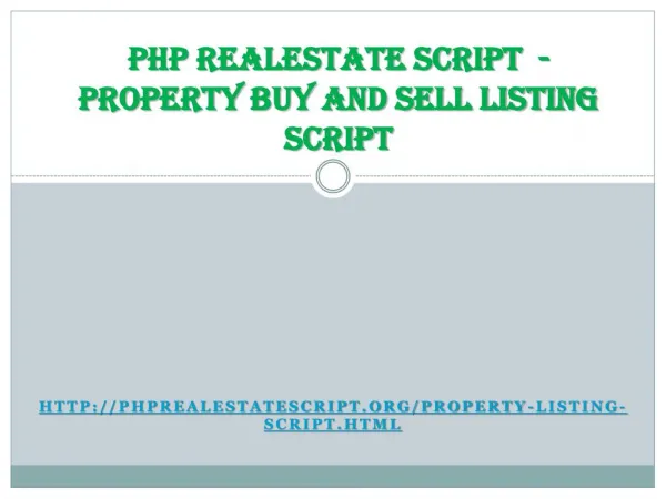 PHP Realestate - Property Buy Sell Listing Script