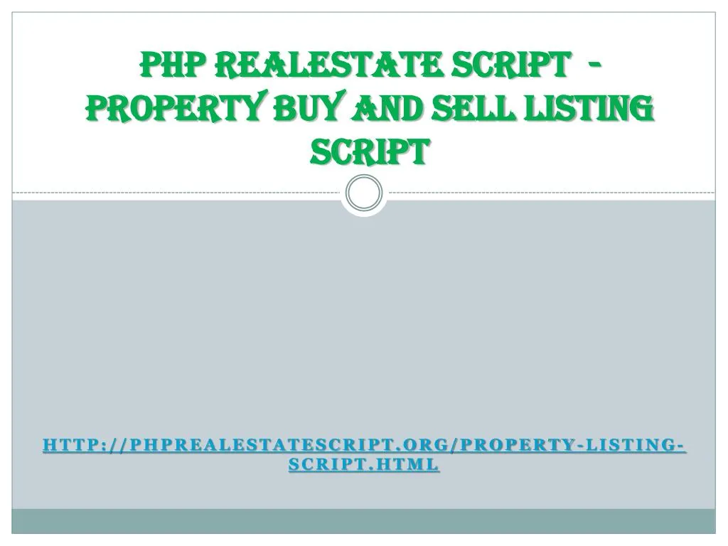 php realestate script property buy and sell listing script