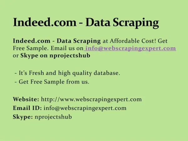 Indeed.com - Data Scraping
