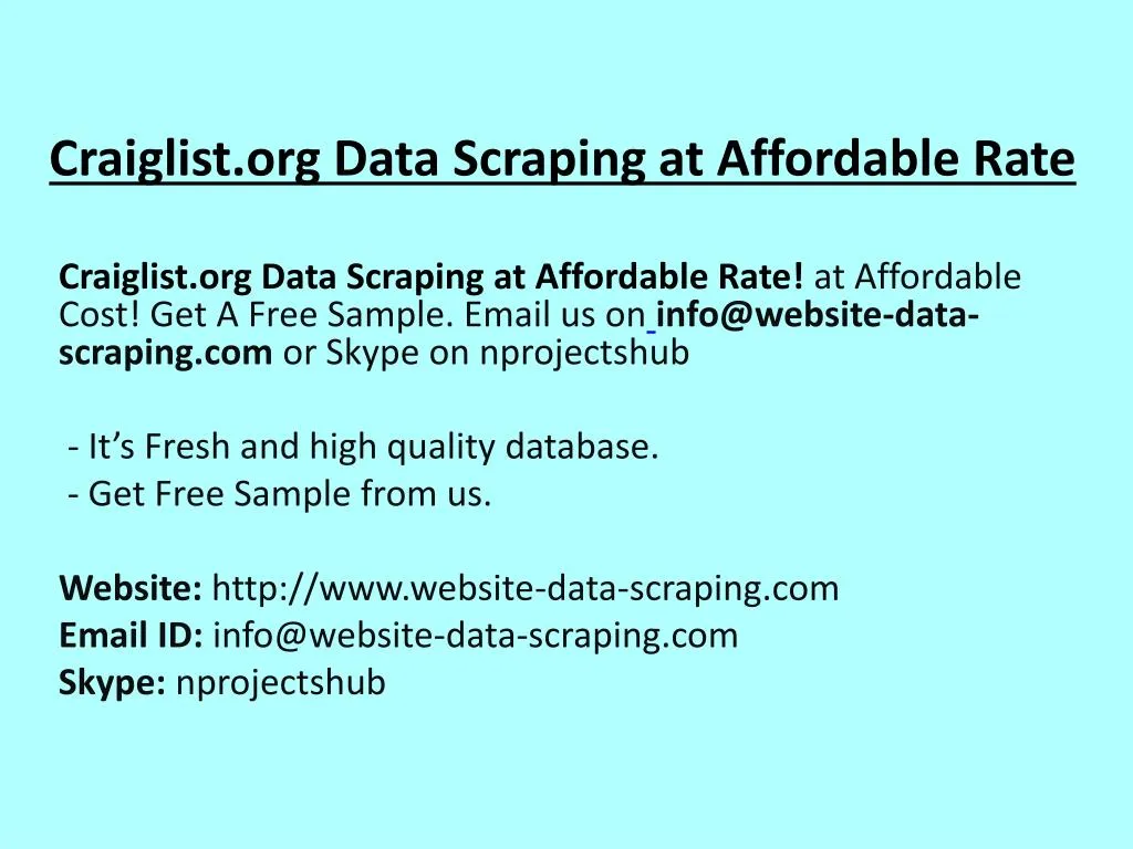 craiglist org data scraping at affordable rate