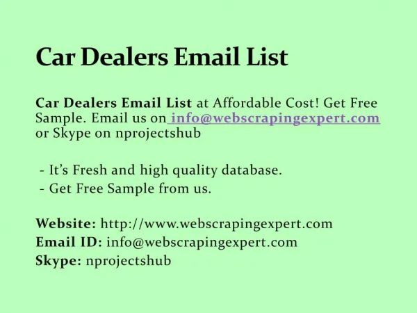 Car Dealers Email List