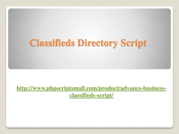 Classifieds Directory Script