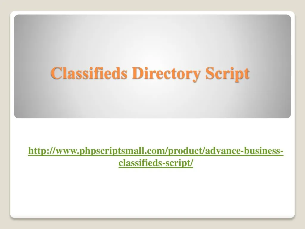 classifieds directory script