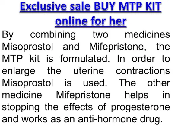 Exclusive sale BUY MTP KIT online for her