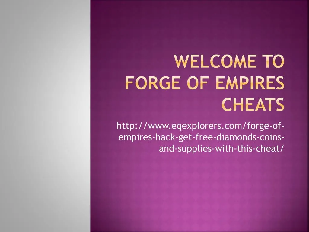 welcome to forge of empires cheats