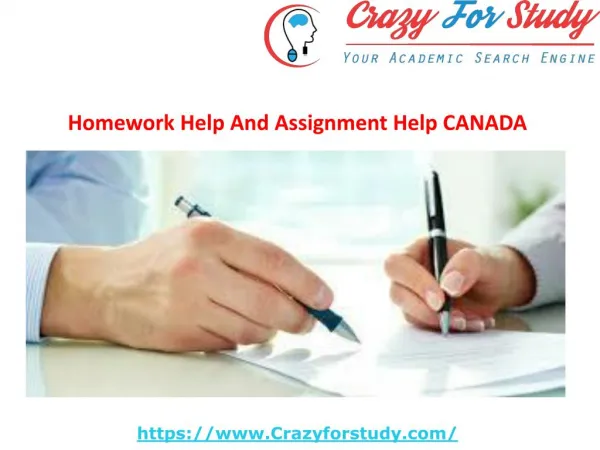 Homework Help And Assignment Help CANADA | crazyforstudy