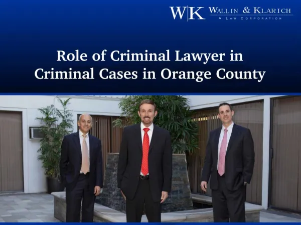 Role Of Criminal Lawyer In Criminal Cases In Orange County