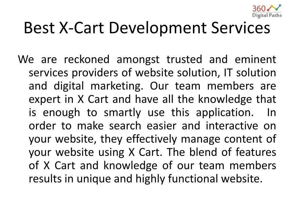 best x cart development services
