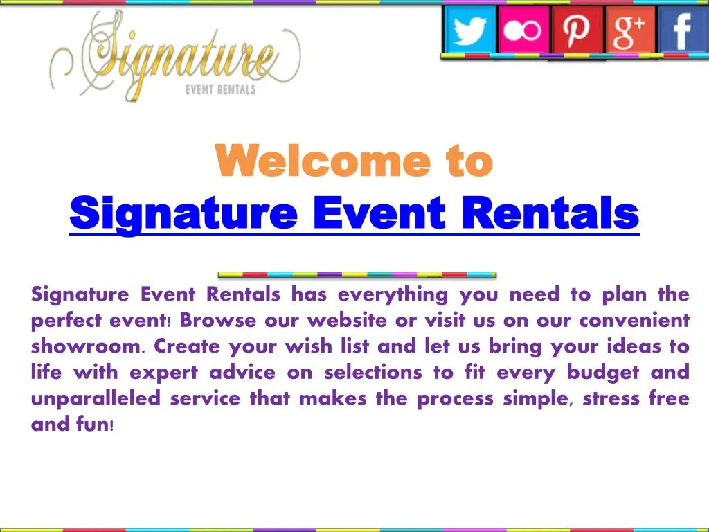welcome to signature event rentals