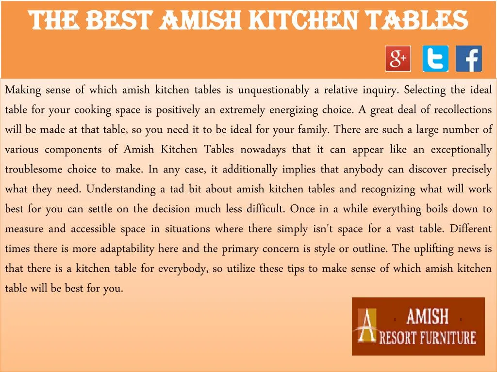 the best amish kitchen tables