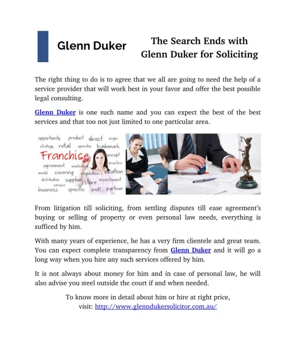 The Search Ends with Glenn Duker for Soliciting