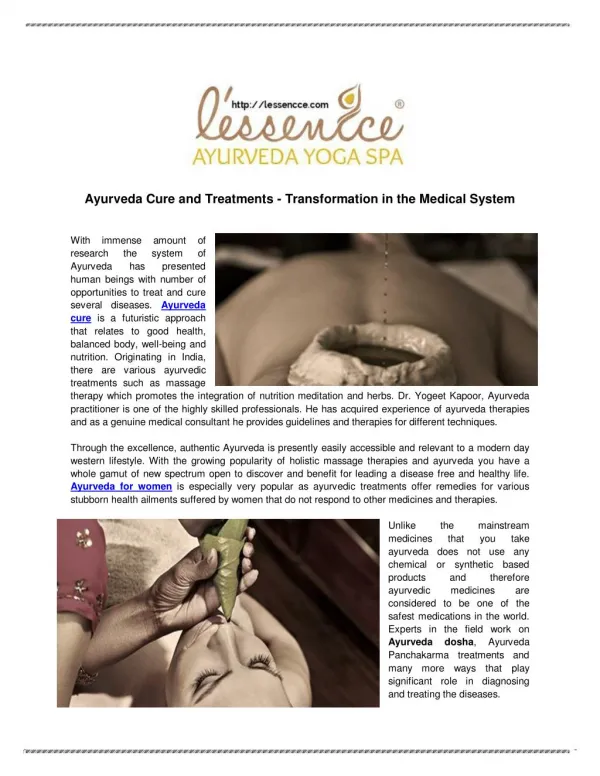Ayurveda Cure and Treatments