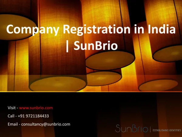 Company Registration in India | SunBrio