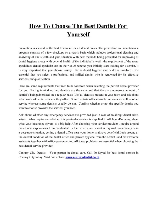 How To Choose The Best Dentist For Yourself