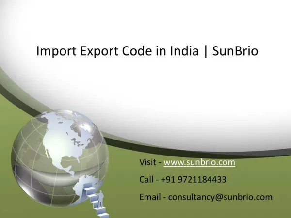 IEC Code anywhere in India | SunBrio