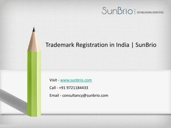 Trademark Registration in India | SunBrio