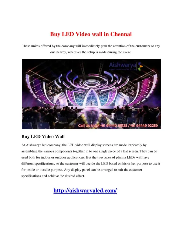 Buy LED Video wall in Chennai