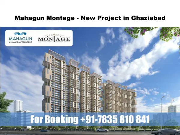 Mahagun Montage Crossing Republik Gives You Best Option to Buy Home