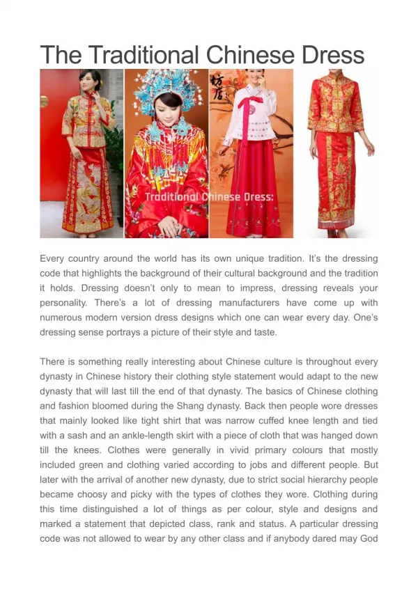 The Traditional Chinese Dress