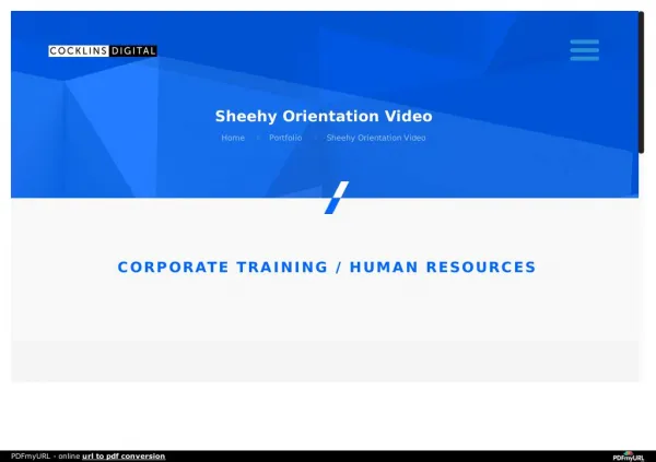 Sheehy Orientation Video - Washington DC Video Production