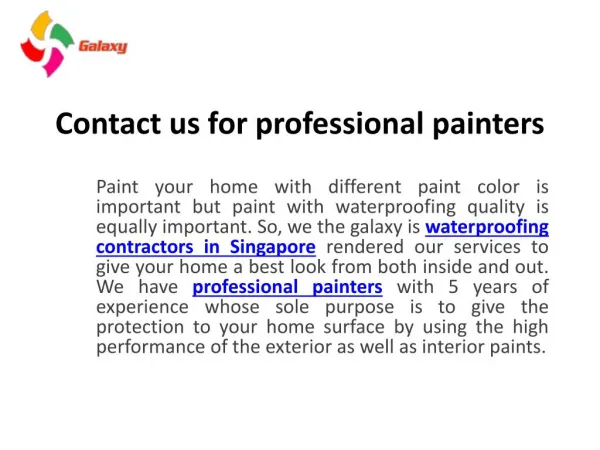 Contact Us for Professional Painters