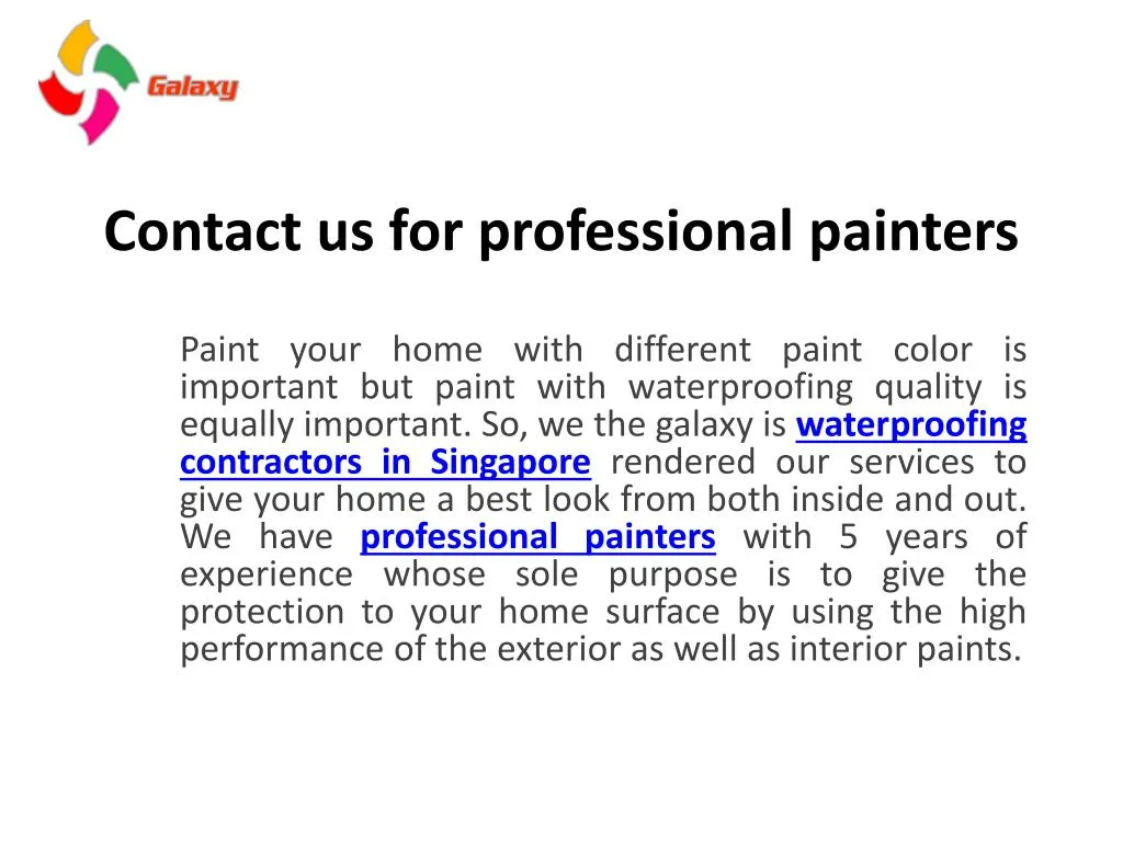 contact us for professional painters